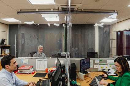 PPE protective vinyl clear roller shade