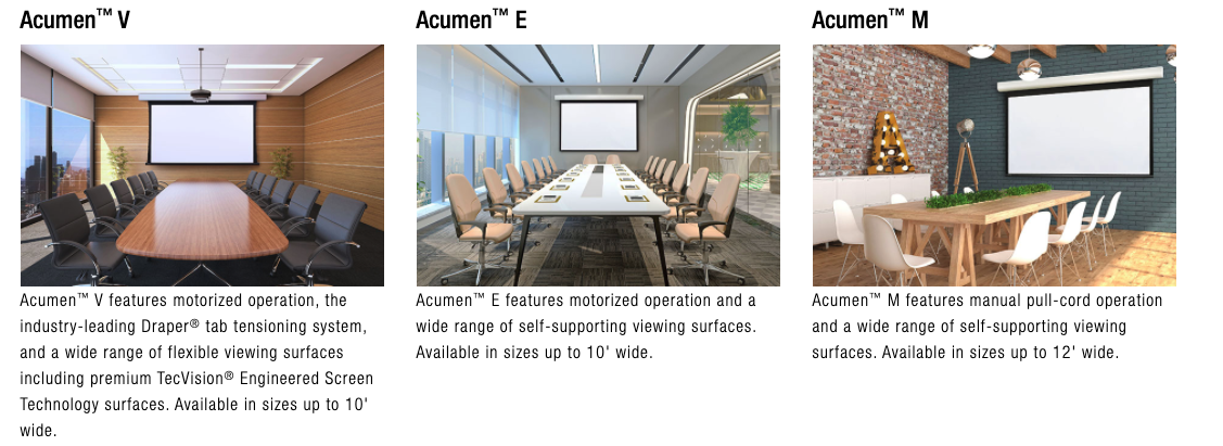 Projection screen Acumen
